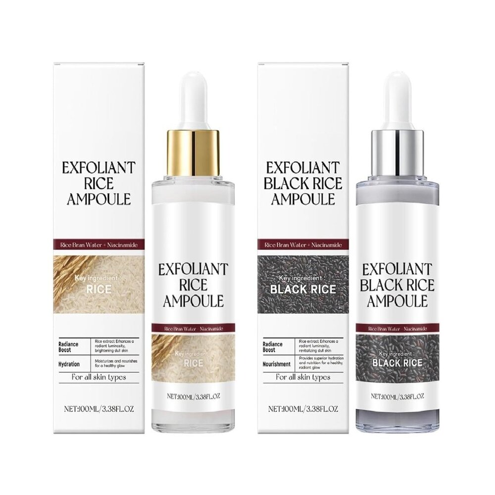 OCEAura KOREAN K-Beauty Black White Rice Exfoliant Premium Ampoule Exfoliating 2
